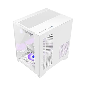 Ant Esports Crystal Z2 Mid-Tower Computer Case/Gaming Cabinet – White | Support Micro-ATX, Mini-ITX | Pre-Installed 3 ARGB Infinity Mirror Fans