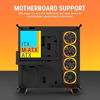 Ant Esports Cypher K9 Full-Tower ATX Open-Frame Computer Case/Gaming Cabinet - Black | Support Micro-ATX, Mini-ITX | Pre-Installed 4 ARGB-PWM Remote Controlled Fans
