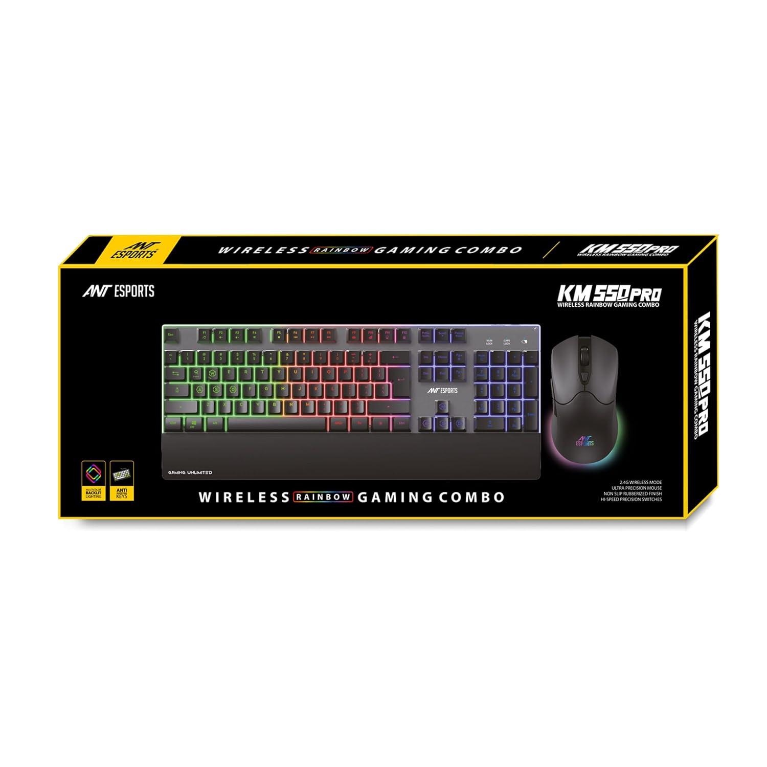 Ant Esports KM550 PRO Wireless Keyboard & Mouse Combo – Black