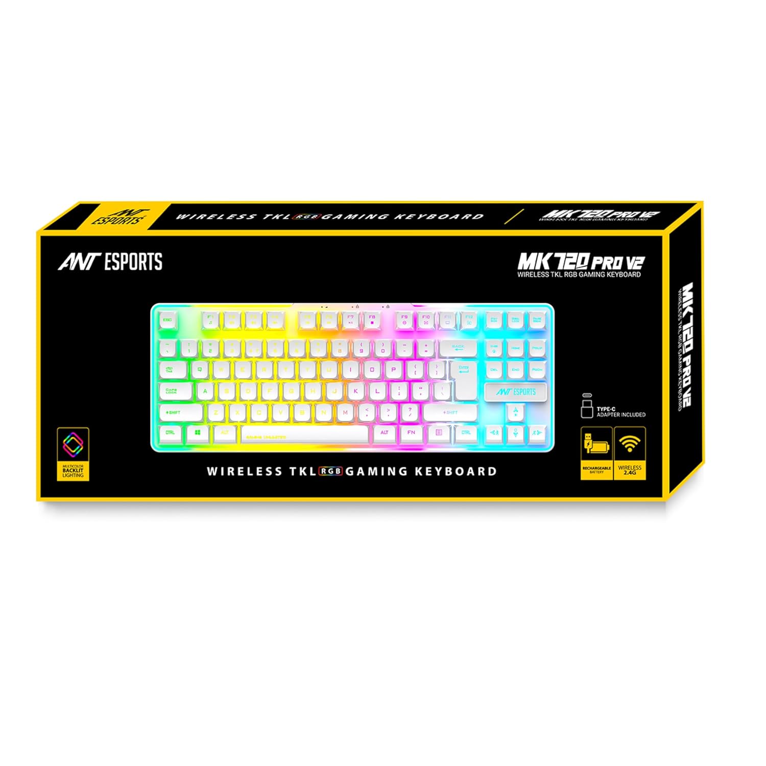 ANT ESPORTS MK720 PRO V2 RGB WIRELESS KEYBOARD WHT