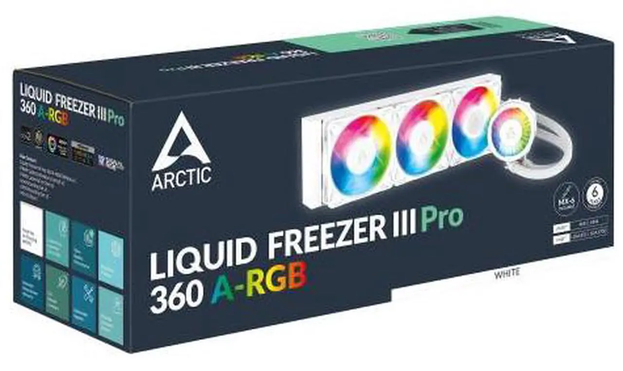 ARCTIC ACFRE00188A Liquid Freezer III Pro 360 A-RGB AIO CPU Cooler, Water Cooling 38 mm Radiator, AMD AM5/AM4, Intel LGA1851/1700 (White)