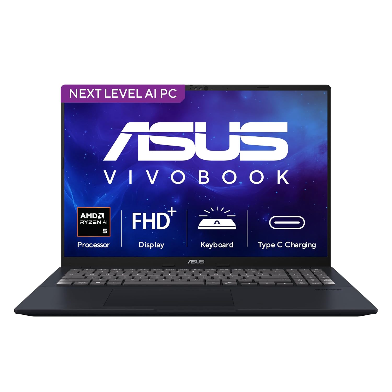 ASUS Vivobook 16 (2026),AMD Ryzen AI 5 330,AMD Radeon iGPU,16GB RAM,512GB SSD,FHD+,16"(40 cm), Windows 11 Home,M365 Basic(1 Year),Office 2024,Quiet Blue,1.88 Kg,M1607KA-MB268WS, Thin & Light Laptop