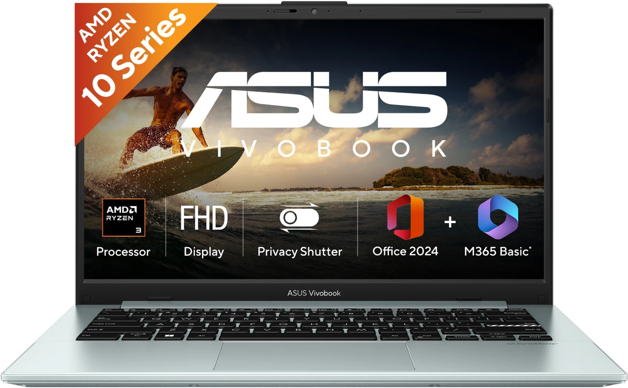 ASUS Vivobook Go 15 (2025) with Office 2024 + M365 Basic AMD Ryzen 3 Quad Core - (8 GB/512 GB SSD/Windows 11 Home) E1504FA-BQ2117WS Thin and Light Laptop