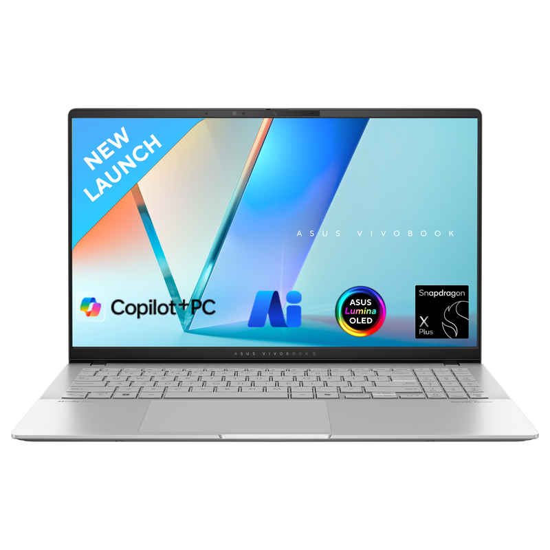 ASUS Vivobook S 15 OLED, Qualcomm AI Powered Laptop,Snapdragon X Plus X1P 42 100(16GB/1TB/Qualcomm Adreno GPU/39.62 cms (15.6) 3K/Windows 11 Home)S5507QA-MA551WS