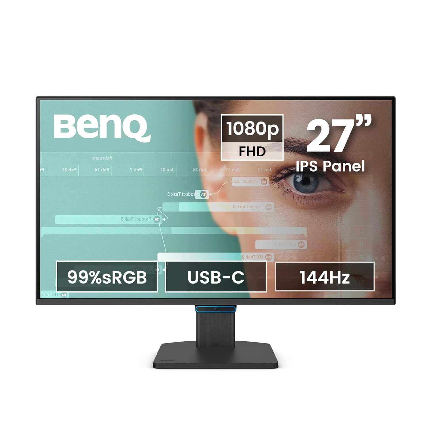 BenQ GW2790C 27" IPS 144Hz FHD Eye-Care Monitor |99% sRGB|USB-C|1500:1 Contrast| 2Wx2 Speakers|Ultrathin Bezel| HDMI | DP| Flicker Free | AMD FreeSync| TÜV Rheinland 4-Star Eye Comfort (Black)