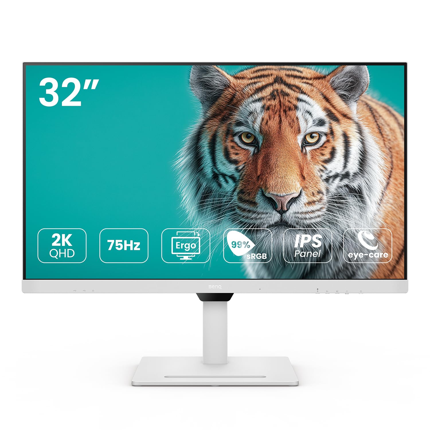 BenQ GW3290QT 31.5” QHD Eye-Care Monitor – Smart Connectivity, Comfort & Stunning Clarity (White)