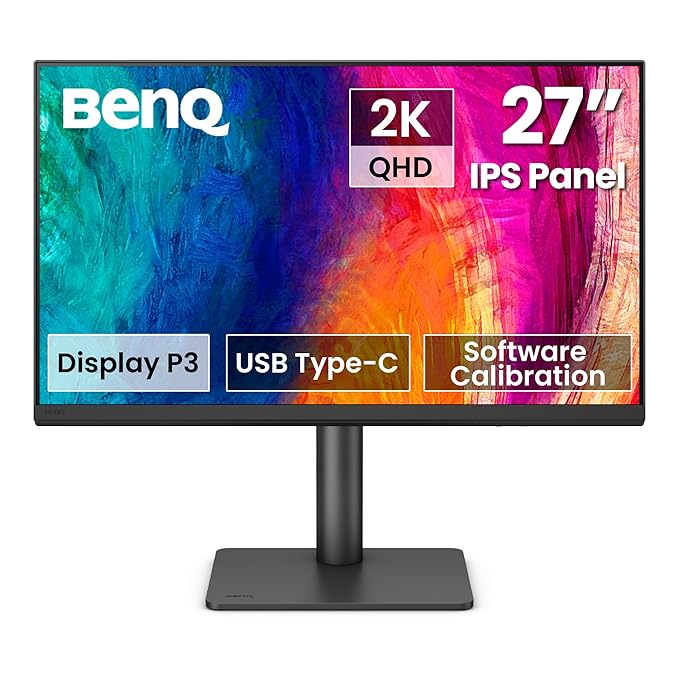 BenQ PD2706QN 27” 2K QHD (2560x1440) 100Hz IPS Color Accurate Monitor for Designers| 95% P3| 100% sRGB/Rec.709| 90W USB-C|Software Calibration| Daisy Chain|Nano Matte Panel