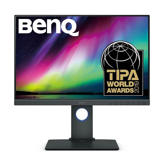 BenQ SW240 24" 1920x1200 IPS 16:10 WUXGA Monitor| 99% Adobe RGB| 100% sRGB| 95% DCI-P3| Pantone Validated|Calman Verified|Delta E<2|H/W Calibration|3D-LUT| HDMI|DP|USB|DVI-DL|Shading Hood|(Grey)