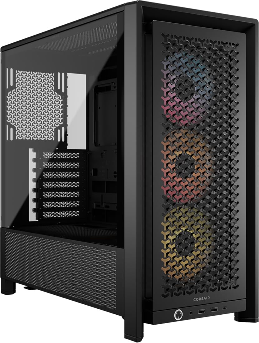 CORSAIR Frame 4000D RS ARGB Modular Mid-Tower ATX PC Case – High Airflow, 3X Pre-Installed RS ARGB Fans, InfiniRail Fan Mounting System, ASUS BTF, MSI Project Zero, Gigabyte Project Stealth – Black