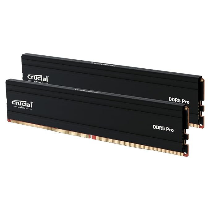 Crucial Pro RAM 32GB Kit (2x16GB) DDR5 6000MHz Desktop Memory CP2K16G60C48U5 (CL48)