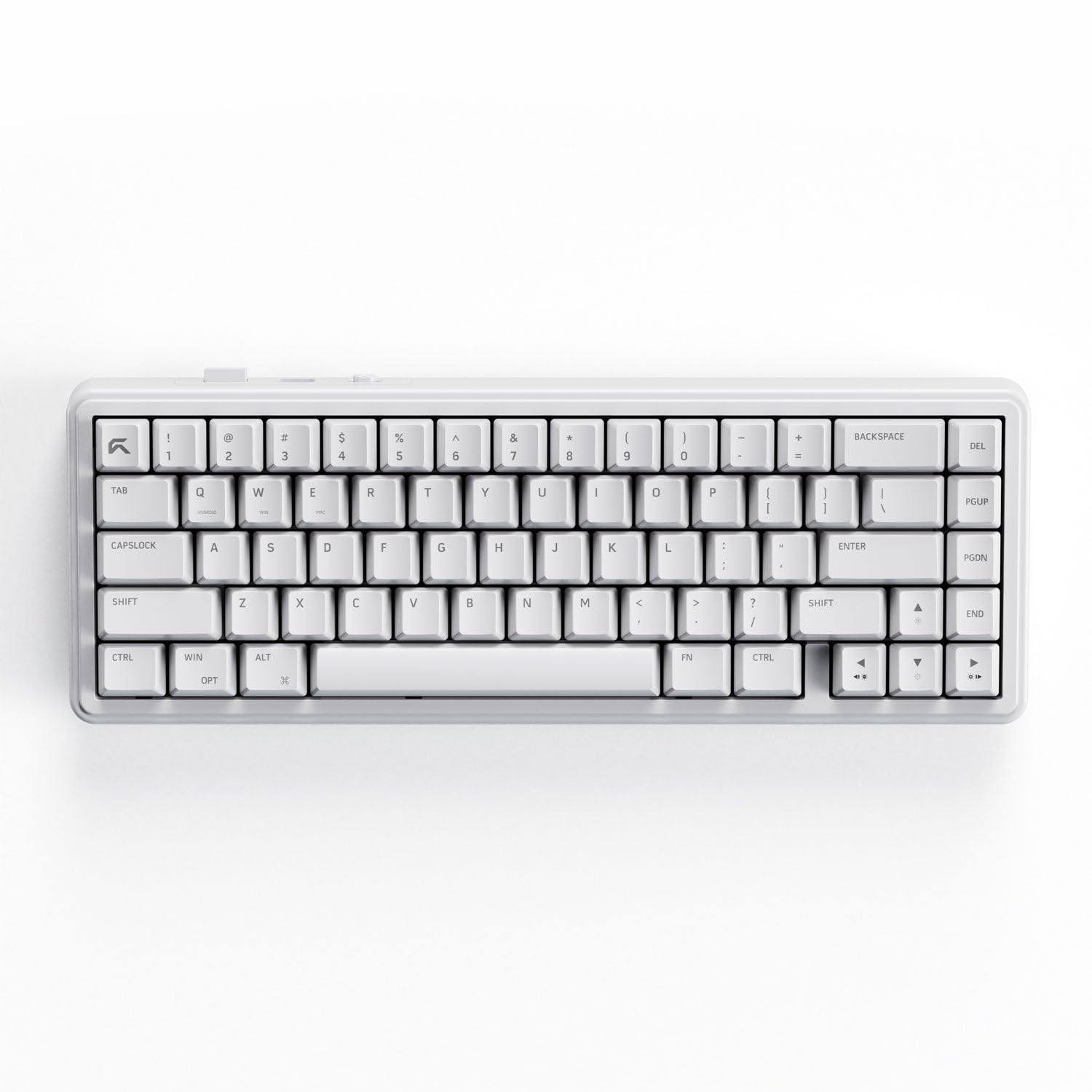 CYBEART Akula 65 Wireless Mechanical Keyboard, 67-Key Compact Gaming Keyboard, Bluetooth 5.1/2.4GHz/Wired, Hot-Swappable, RGB Backlit, Linear Switches, Double Shot PBT Keycaps, 4000mAh, White