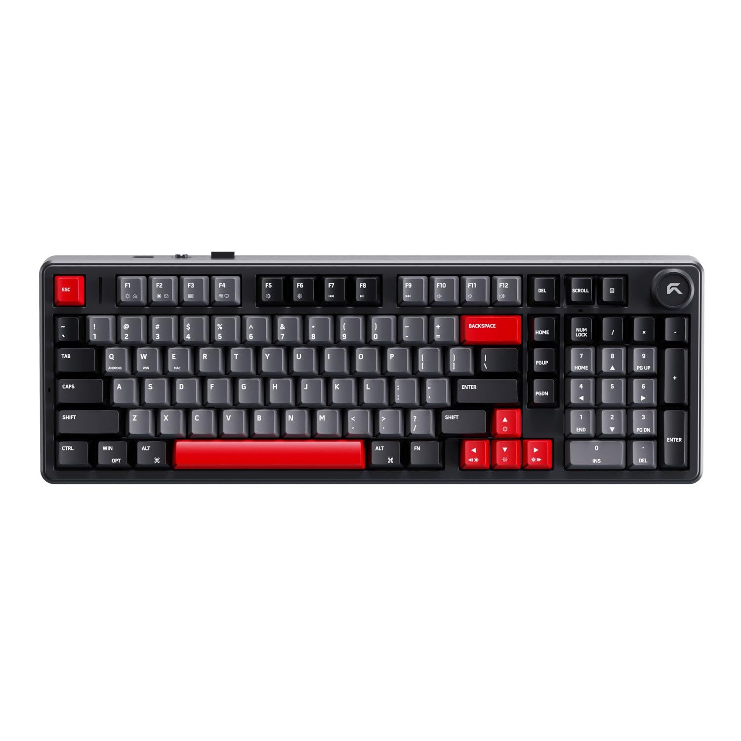 CYBEART Akula 99 Wireless Mechanical Keyboard, 99 Keys with Multimedia Knob, Tri-Mode Bluetooth 5.1/2.4GHz/Wired, Hot-Swappable, RGB Backlit, Linear Switches, PBT Keycaps, 8000mAh Battery