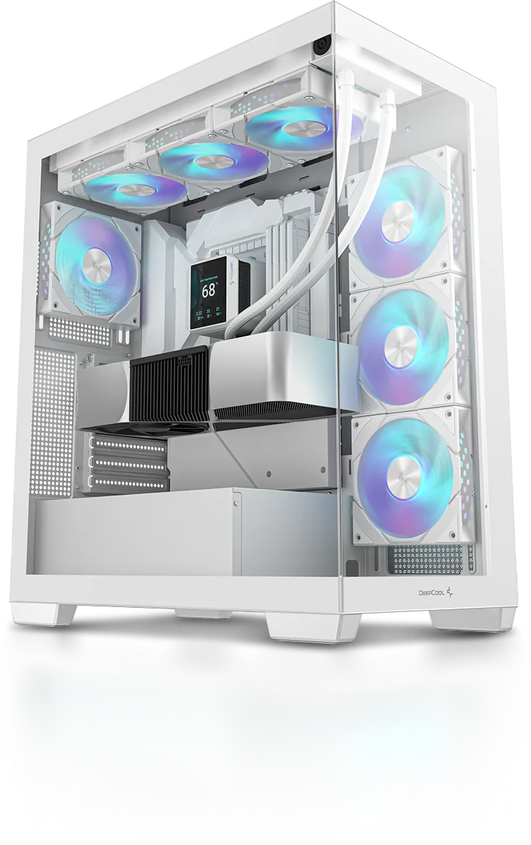 DEEPCOOL CG580 4F Mid-Tower Gaming Cabinet (White)