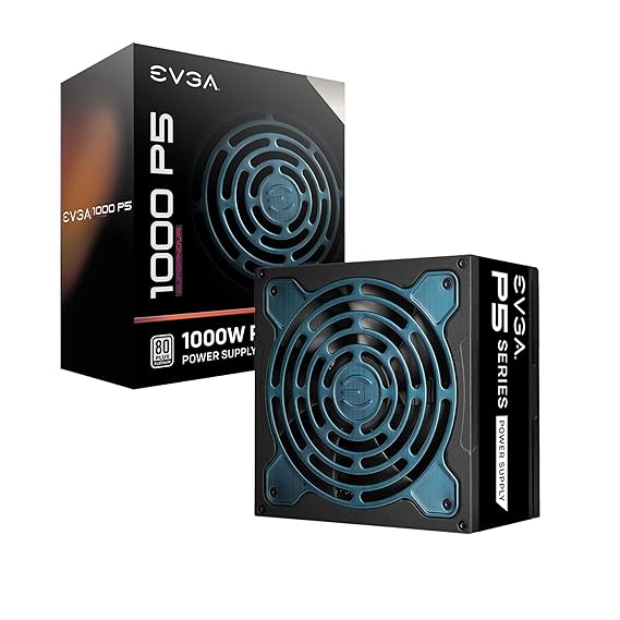 EVGA Supernova 1000 P5, 80 Plus Platinum 1000W, Fully Modular, Eco Mode with FDB Fan, 10 Year Warranty, Includes Power ON Self Tester, Compact 150mm Size, Power Supply 220-P5-1000-X1
