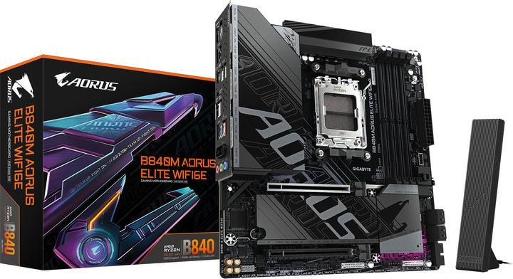 Gigabyte B840M Aorus Elite WiFi6E AM5 M-ATX AMD Motherboard