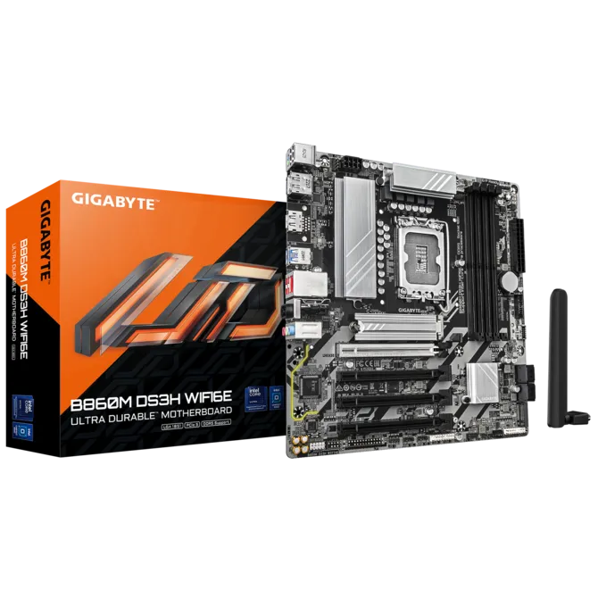 Gigabyte B860M DS3H WIFI6E LGA 1851 Micro-ATX Motherboard