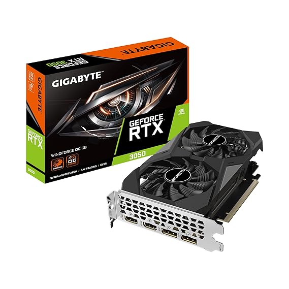 GIGABYTE Geforce RTX 3050 Windforce pci_e Oc 6G 6Gb Gddr6 Graphics Card Gv-N3050Wf2Oc-6Gd