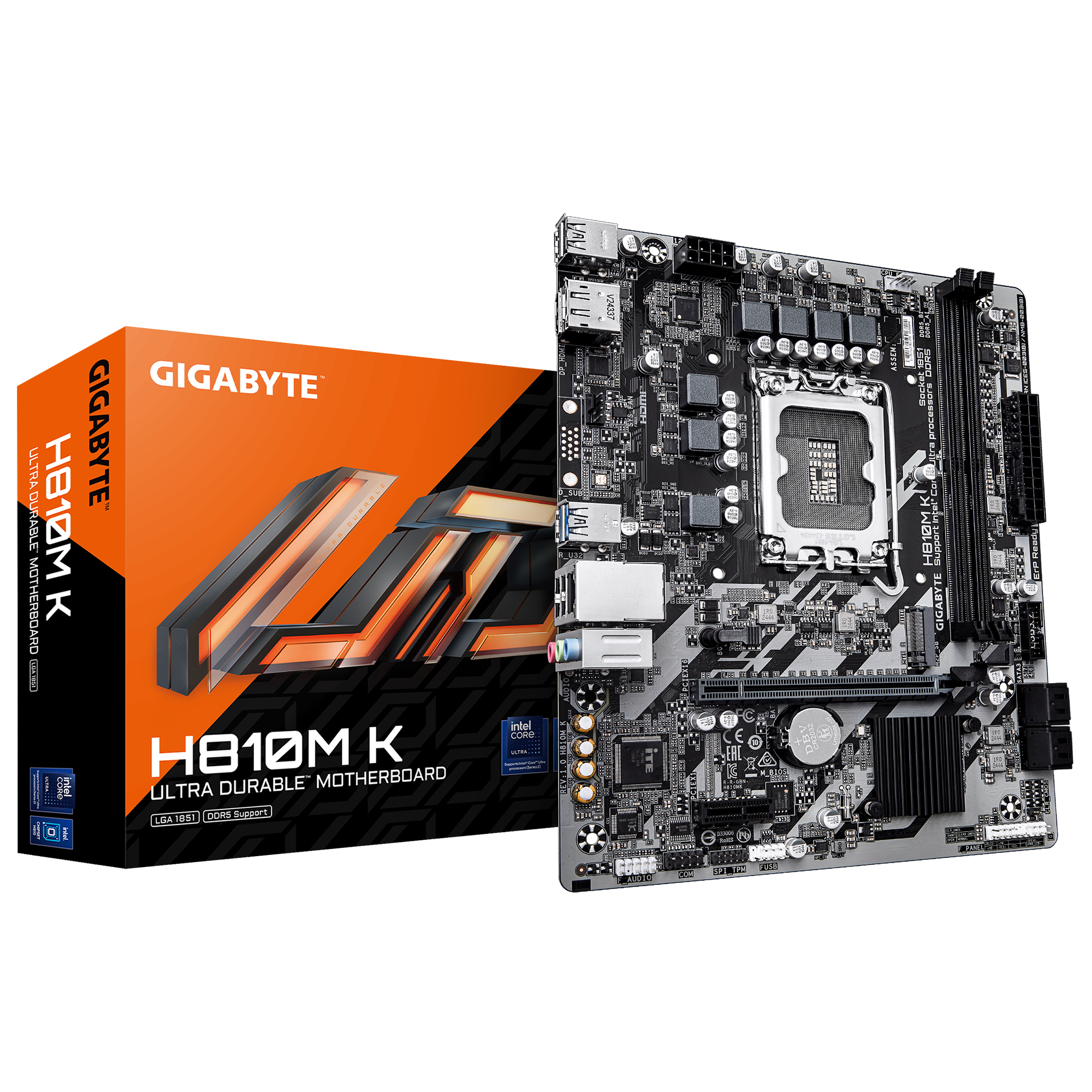 GIGABYTE H810M K Motherboard | Intel H810 | Micro ATX | DDR5 | PCIe 4.0 | USB 3.2 | Compact Design | Reliable Connectivity