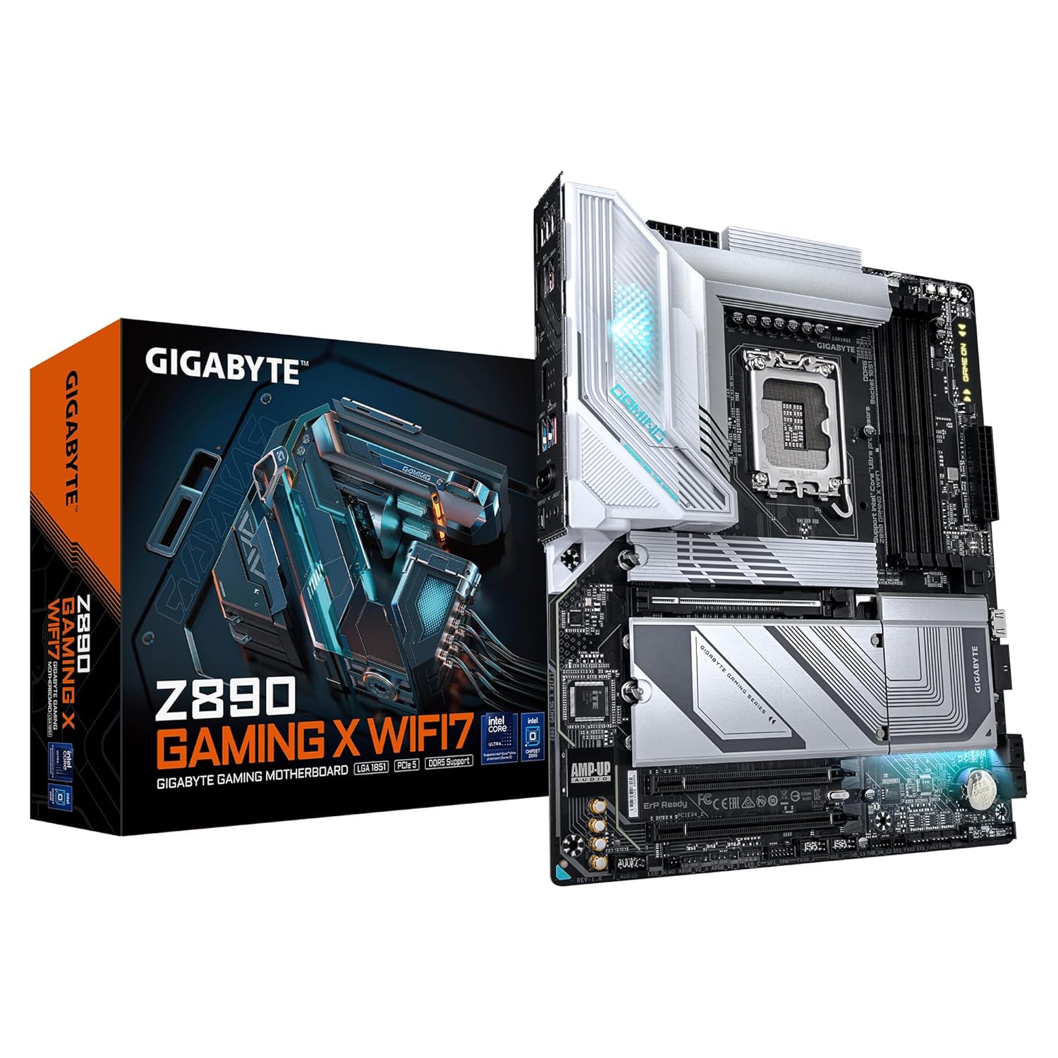 GIGABYTE Z890 Gaming X WiFi 7 Supports Intel® Core™ Ultra Processors (Series 2) with 4*DDR5 with XMP Memory Module Support, 4*M.2 Slots, Including 1* PCIe 5.0 x4, 2.5GbE LAN & Wi-Fi 7
