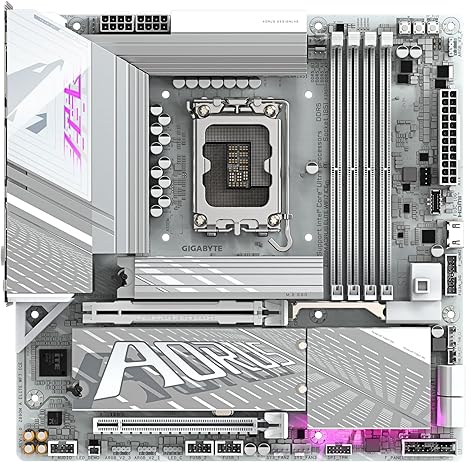 GIGABYTE Z890M AORUS Elite WIFI7 ICE Ultra Core (Series 2) LGA 1851, ATX, DDR5, 3X M.2, PCIe 5.0,