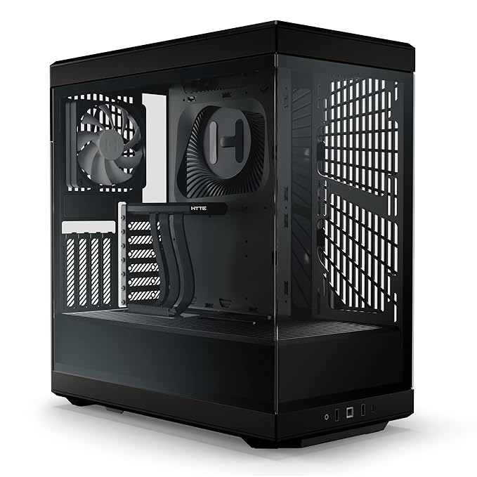 HYTE Y40 Modern Aesthetic Panoramic Tempered Glass Mid-Tower ATX Computer Gaming Case with PCIE 4.0 Riser Cable Included | Black