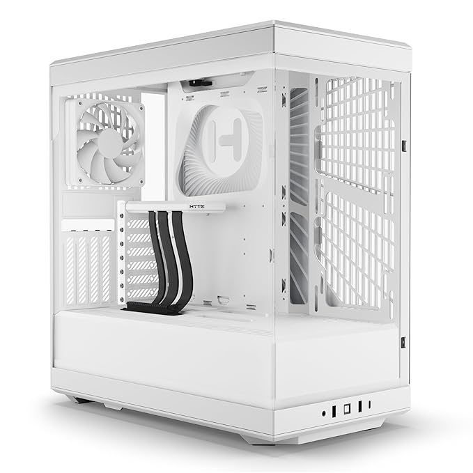 HYTE Y40 Modern Aesthetic Panoramic Tempered Glass Mid-Tower ATX Computer Gaming Case with PCIE 4.0 Riser Cable Included | Snow White