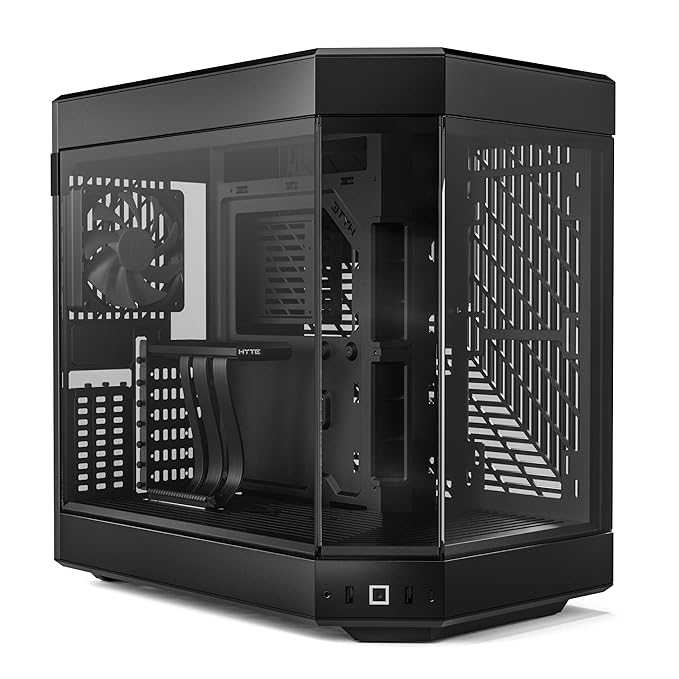 HYTE Y60 Modern Aesthetic Dual Chamber Panoramic Tempered Glass Mid-Tower ATX Computer Gaming Case with PCIE 4.0 Riser Cable Included 