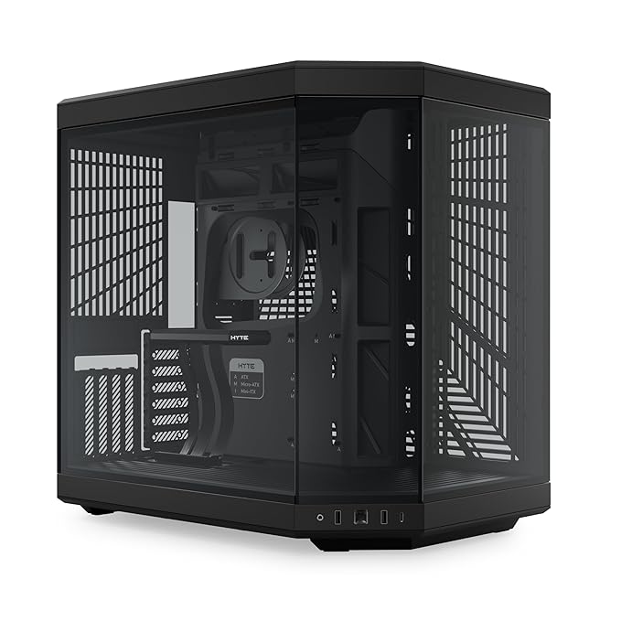 HYTE Y70 Upgraded Modern Aesthetic Dual Chamber Panoramic Tempered Glass Mid-Tower ATX Computer Gaming Case with PCIE 4.0 Riser Cable Included | Black 