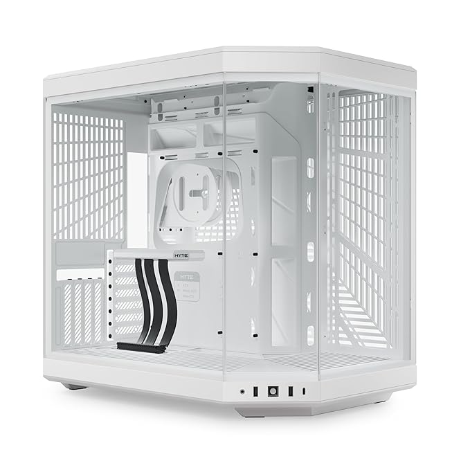 HYTE Y70 Upgraded Modern Aesthetic Dual Chamber Panoramic Tempered Glass Mid-Tower ATX Computer Gaming Case with PCIE 4.0 Riser Cable Included | Snow White 