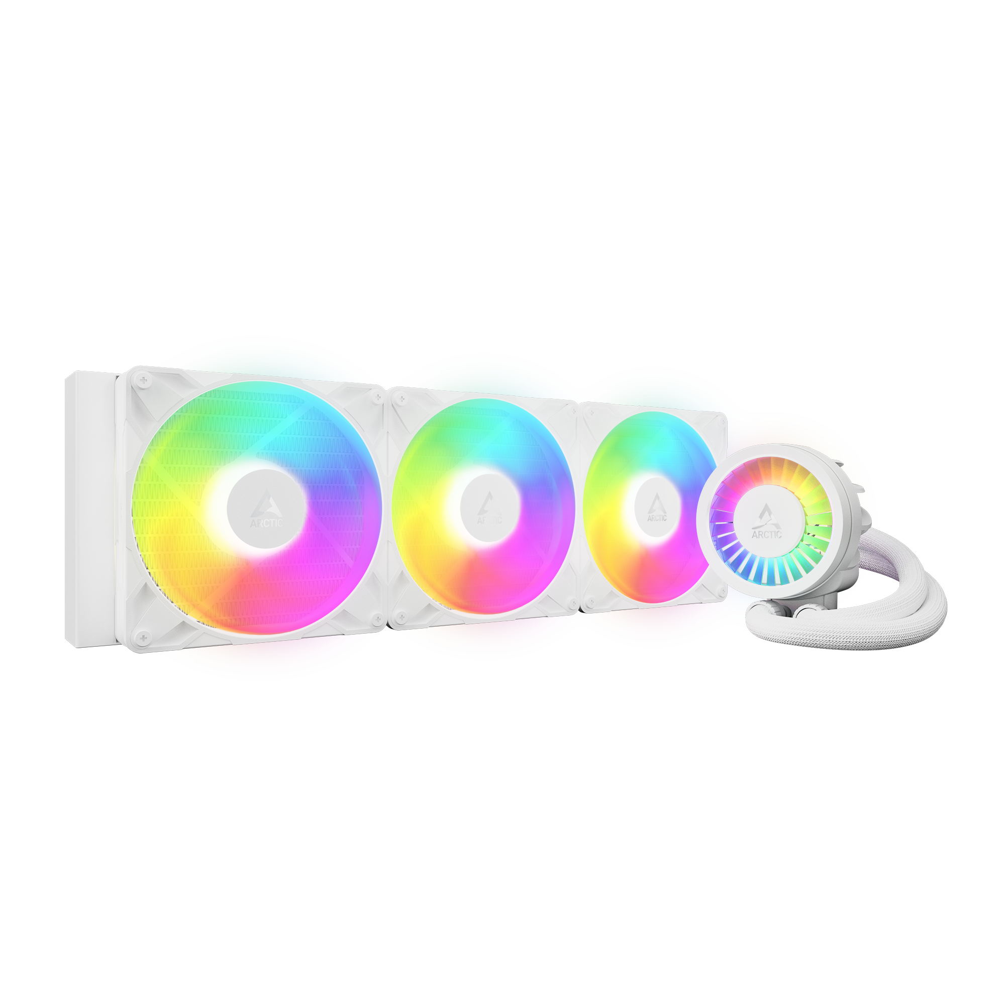 ARCTIC Liquid Freezer III Pro 420 A-RGB (White) - AIO CPU Cooler, 3 x 140 mm Water Cooling, 38 mm Radiator, PWM Pump, VRM Fan, AMD AM5/AM4, Intel LGA1851/1770 Contact Frame - White