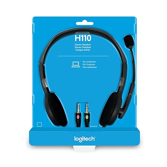 Logitech H110 Stereo Wired On Ear Headphones