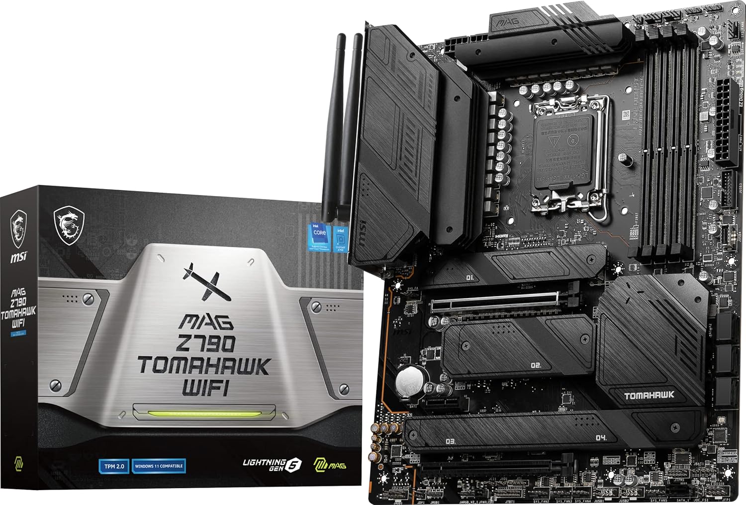 MSI MAG Z790 Tomahawk WiFi ATX Gaming Motherboard - Powerful Performance, Reliable Connectivity, Sleek Design, Supports Intel Core 12th & 13th Gen Processors, 9+1+2 Phase 105A SPS, DDR5 Boost