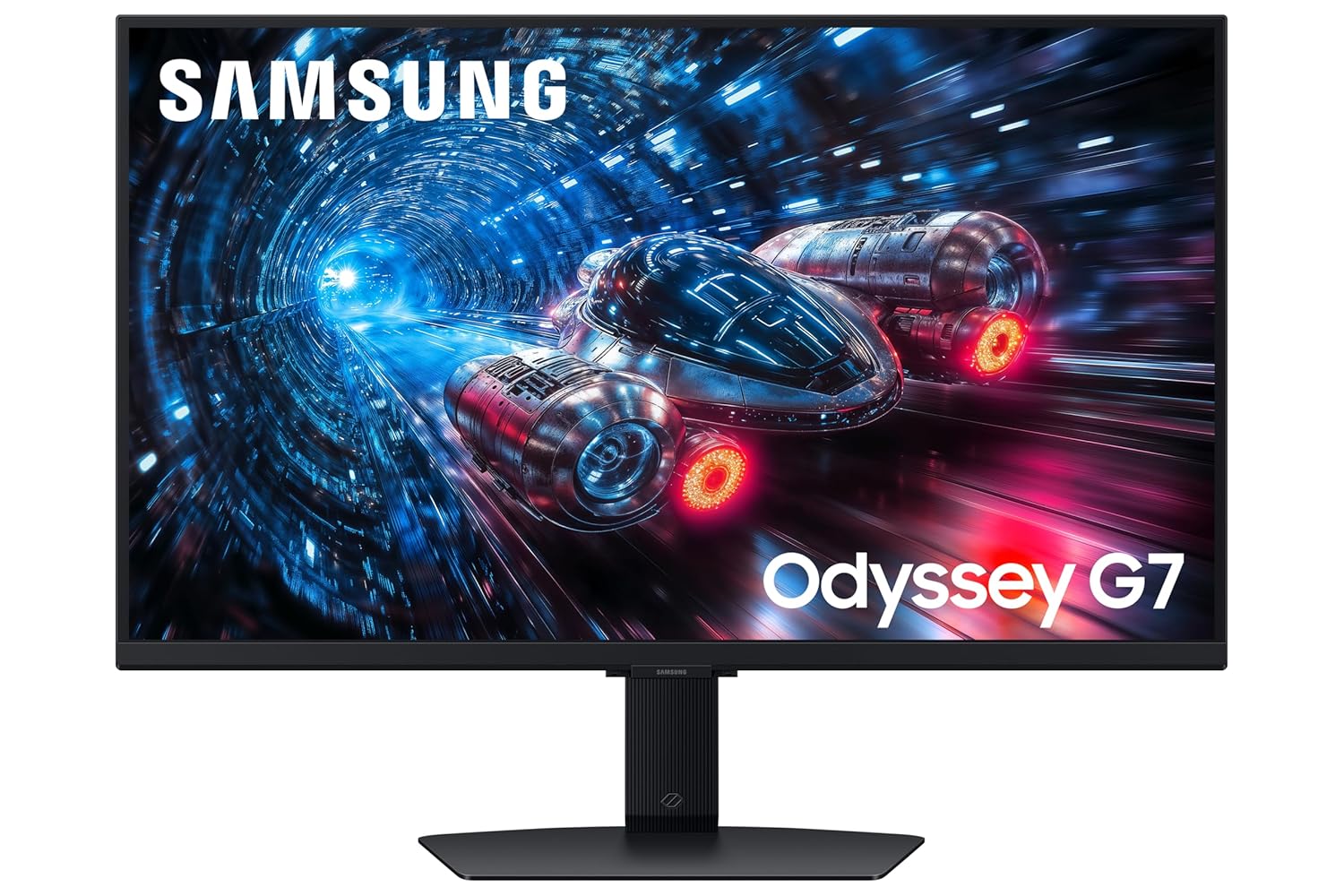 Samsung 27" Odyssey G7 4K Smart Gaming Monitor|UHD 3840 x 2160|Fast IPS Panel|4K 180Hz / FHD 360Hz|1ms|HDR10+ Gaming|FreeSync Premium|Height-Tilt-Swivel-Pivot Adjustable Stand|LS27FG700EWXXL|Black