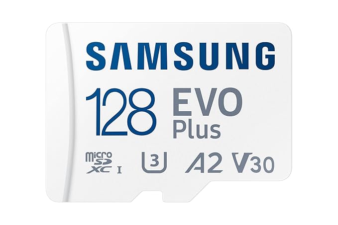  Samsung EVO Plus 128GB Micro SDXC w/SD Adaptor, Up-to 160MB/s, Expanded Storage for Gaming Devices, Android Tablets and Smart Phones, Memory Card, MB-MC128SA/IN(D)