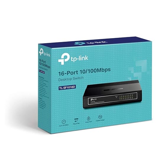 TP-Link 16 Port 10/100Mbps Fast Ethernet Switch | Desktop or Wall-Mounting | Plastic Case Ethernet Splitter | Unshielded Network Switch | Plug and Play | Fanless Quiet | Unmanaged 