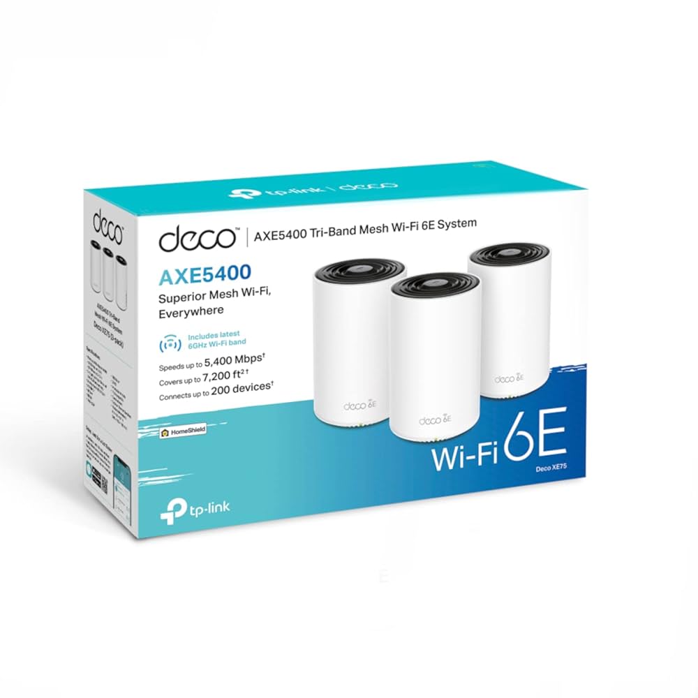 TP-Link Deco XE75 (3-Pack) – AXE5400 Tri-Band Mesh Wi-Fi 6E System