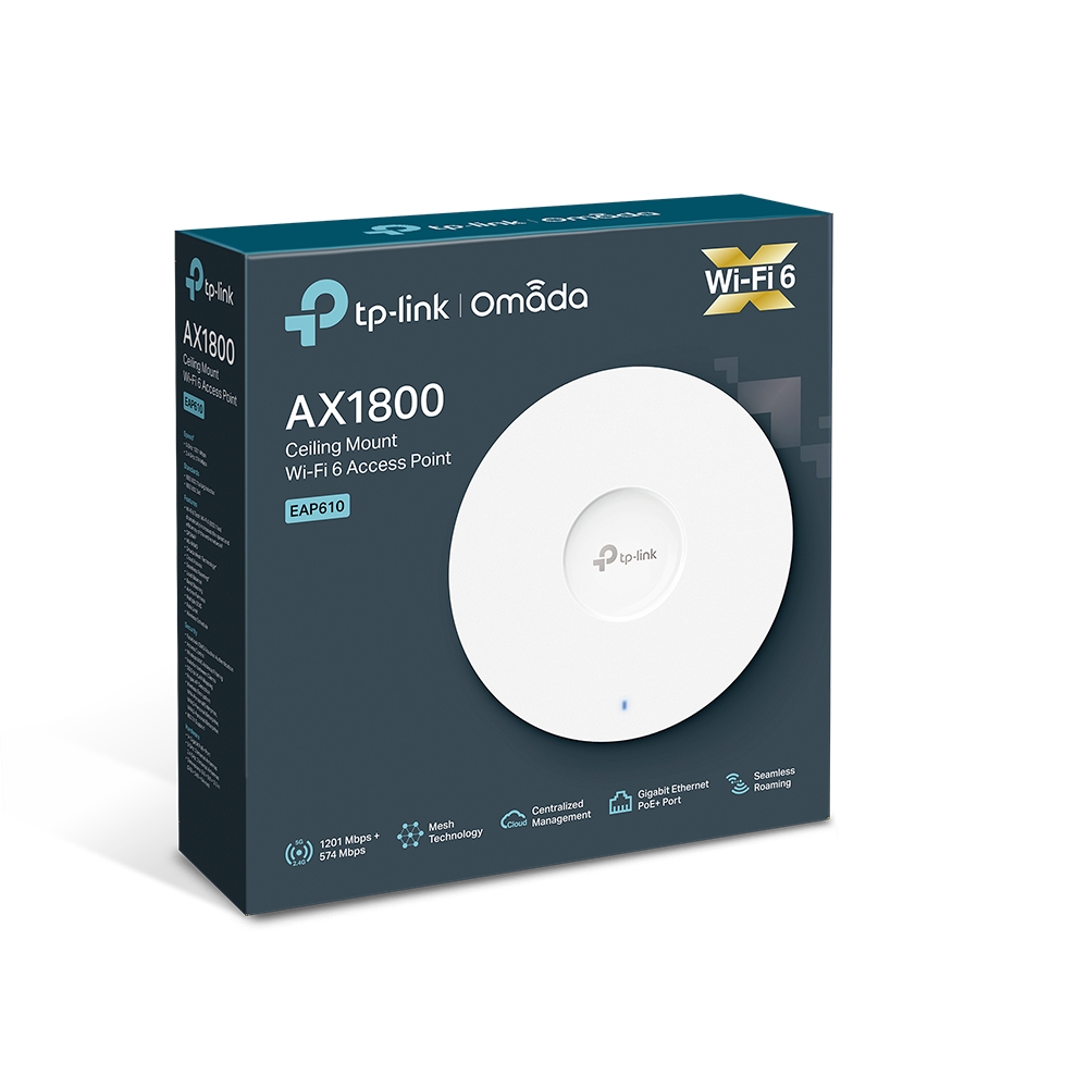 Tp-Link Eap610 Omada Business Wifi 6 Ax1800 Wireless Gigabit Access Point|Supports Mesh,Ofdma,Seamless Roaming And Mu-Mimo|Sdn Integrated|Cloud Access & Omada App|Poe+ Powered|White-Dual Band