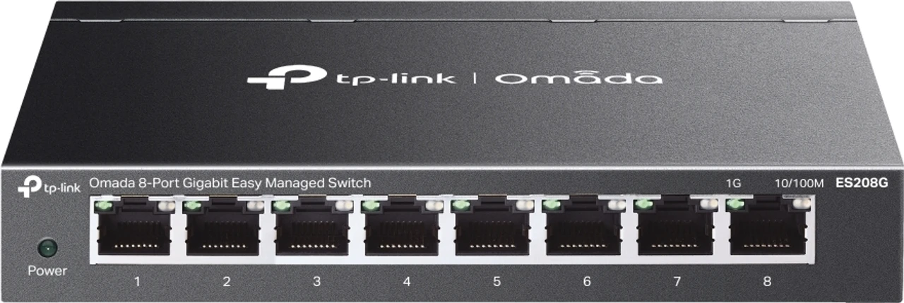 TP-Link ES208G 8 Port Gigabit Network Switch, Omada Ethernet Switch, Ethernet Splitter, Metal Case, Easy Cloud Managment, Silent Operation, Energy Saving, Plug & Play, Desktop/Wall Mounting