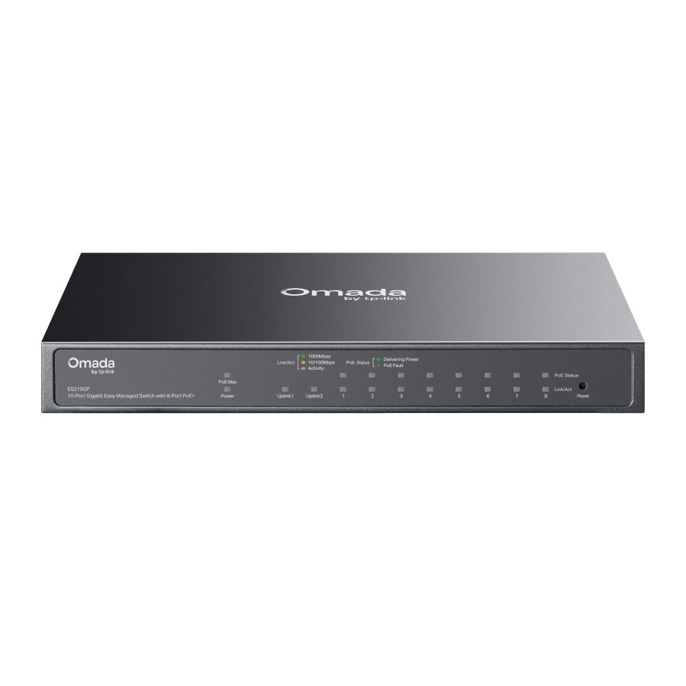 TP-Link ES210GP Easy Switch Manageable Omada 10 Ports Gigabit with 8 PoE+ Ports