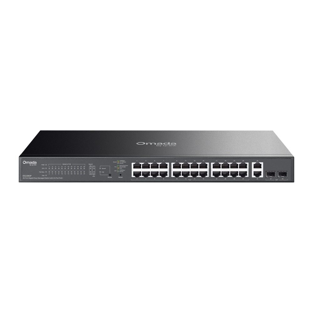 TP LINK Omada 28 Port Gigabit Easy Managed Switch with 24 Port PoE+