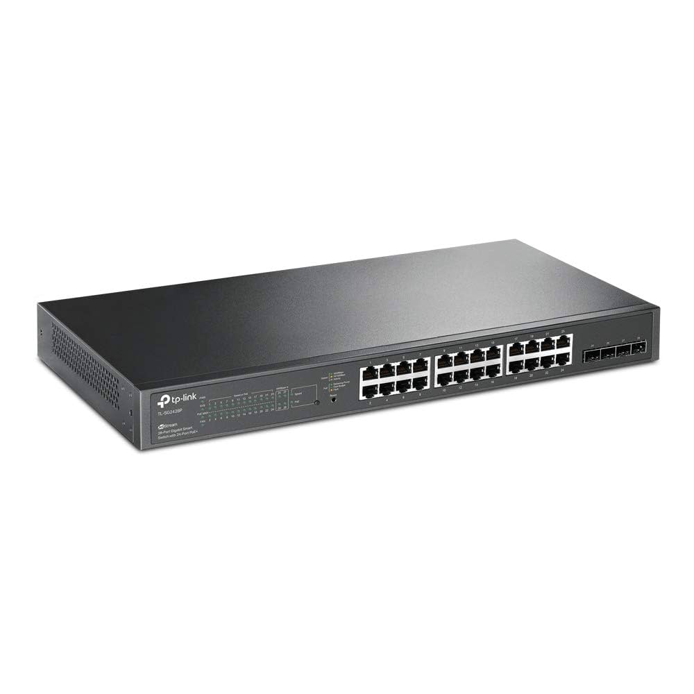TP-Link Omada SG2428P 28-Port Gigabit Smart Switch with 24-Port PoE+, 4 SFP Slots, 250 Watt Budget, Centralized Cloud Management Omada SDN, and Intelligent Monitoring