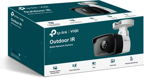 TP-Link VIGI C330I 6mm Lens Smart Outdoor Security Bullet Network Camera | 3MP HD Full-Color | Smart IR | Built-in Microphone| IP67 Waterproof | H.265+ | PoE/12V DC CCTV | ONVIF