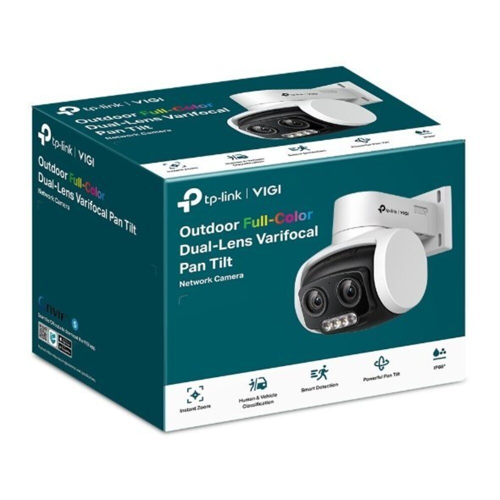TP Link VIGI C540V VIGI 4MP 2K Resolution 3X ZOOM Outdoor Full-Color Dual-Lens Varifocal Pan Tilt Network Camera