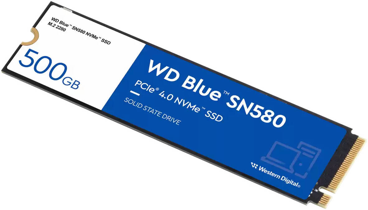Western Digital WD Blue SN5100 NVMe 500GB, Upto 6600MB/s R, 5Y Warranty, PCIe Gen 4 NVMe M.2 (2280), Internal Solid State Drive (SSD) (WDS500G5B0E-00CPE0)