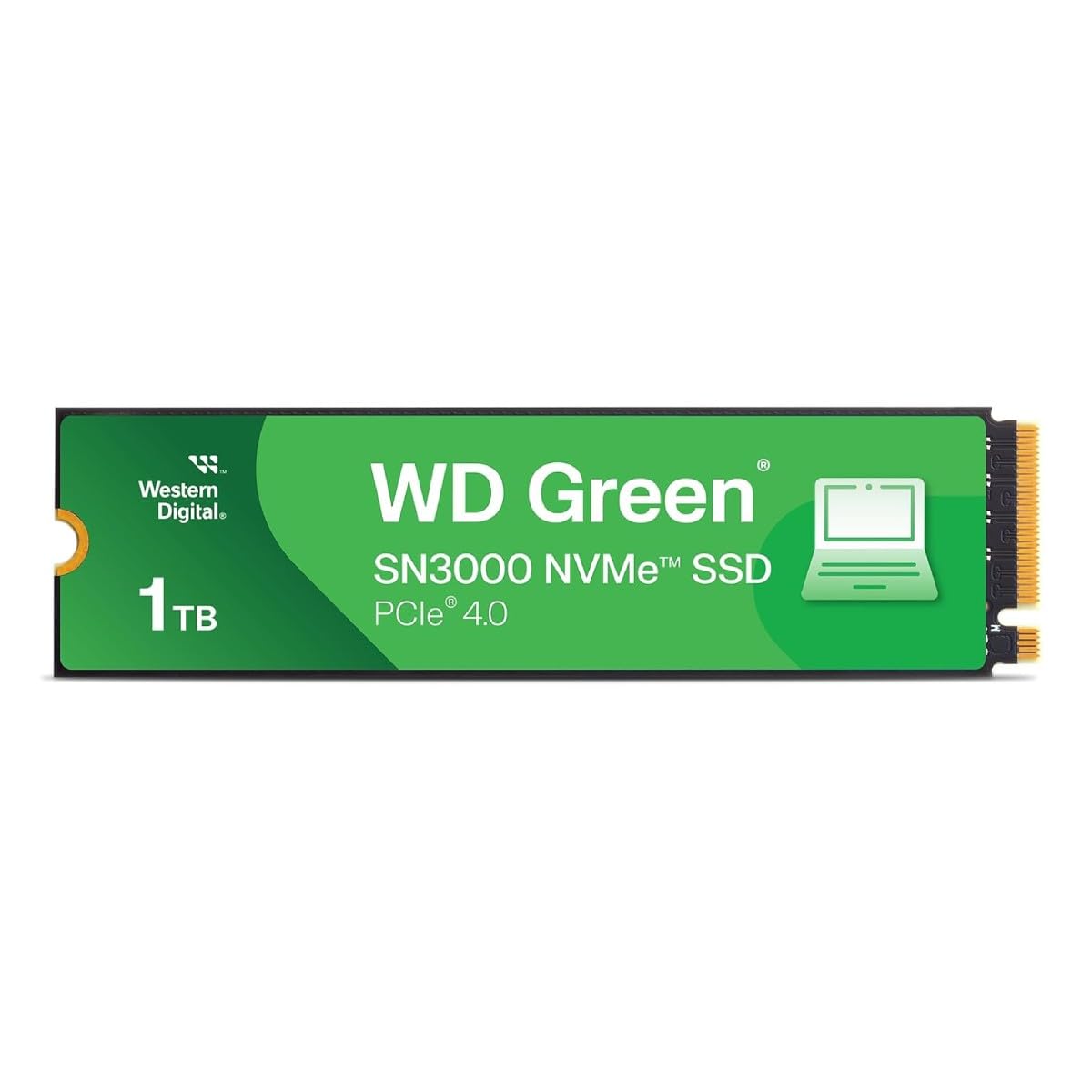 Western Digital 1TB WD Green SN3000 NVMe Internal SSD - Solid State Drive - Gen4 PCIe, M.2 2280, Up to 5,000 MB/s - WDS100T4G0E