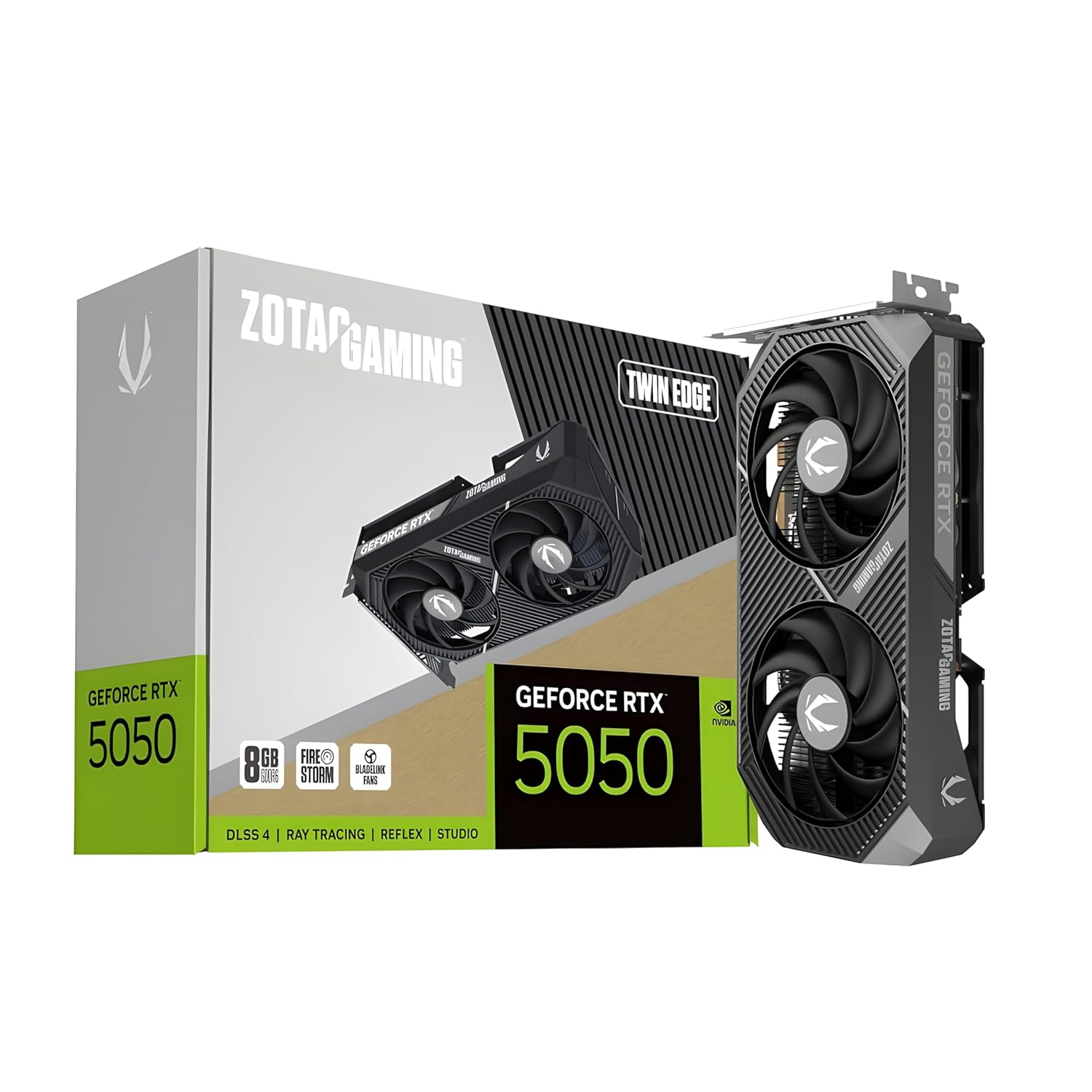 ZOTAC Gaming GeForce RTX 5050 Twin Edge Graphics Card - Black | 8 GB | DLSS 4 | GDDR6 | 128 bit | Dual Fan | 2560 CUDA Cores | ZT-B50500E-10M | Only Graphics Card with 5 Year Warranty